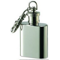 1 Oz. Pocket-Size Mirror Finish Stainless Steel Rimless Flask w/ Keychain